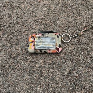 Vera Bradley Floral Key & Card Holder - Pink, Orange, Black
